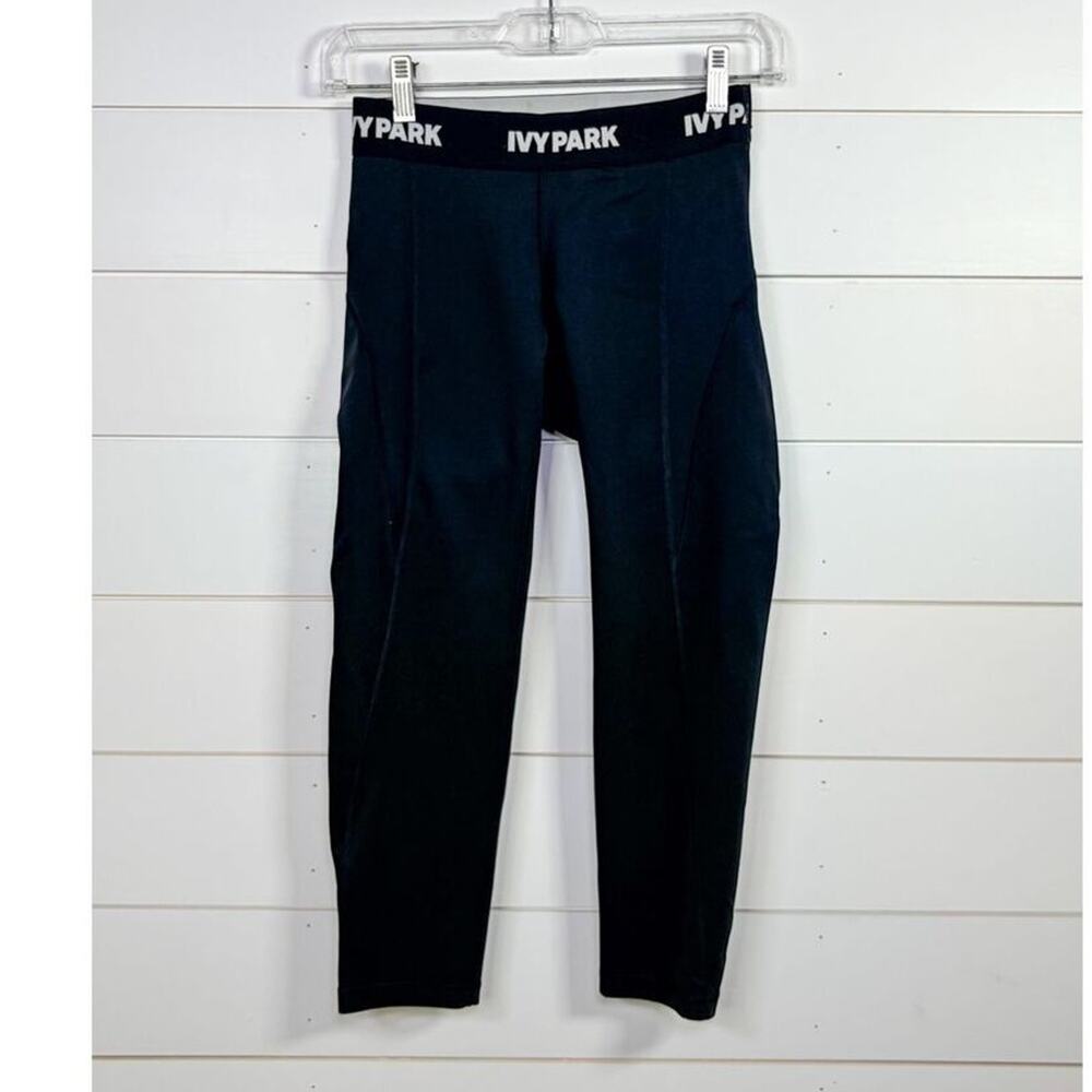 Ivy Park Women's High Waisted Stretch Logo Pull On Leggings Black Size Small